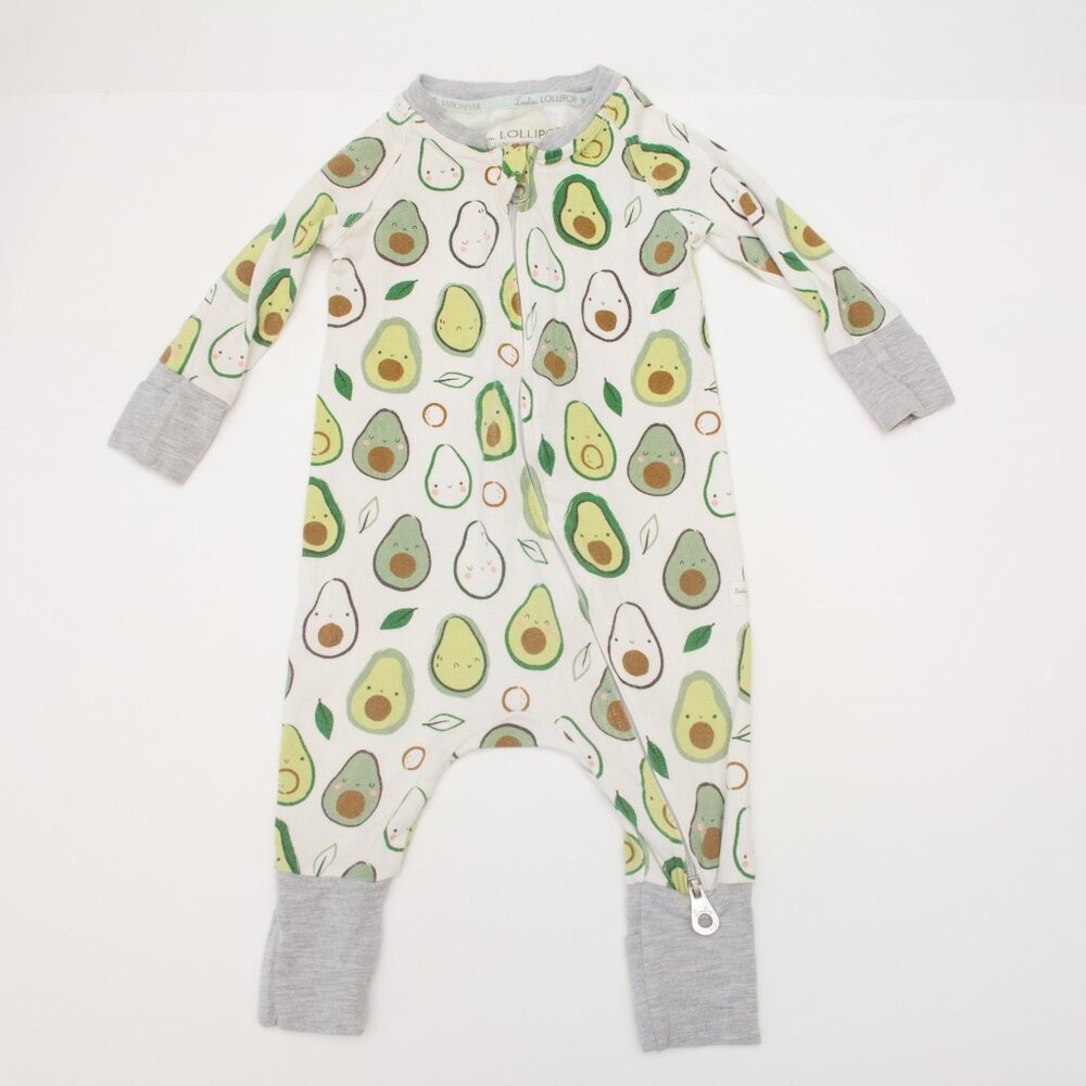 Loulou Lollipop Avocado Print Two-Way Zip Sleeper Pajamas